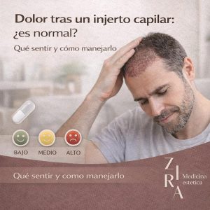 dolor después de un injerto capilar