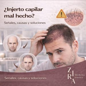 injerto capilar mal hecho